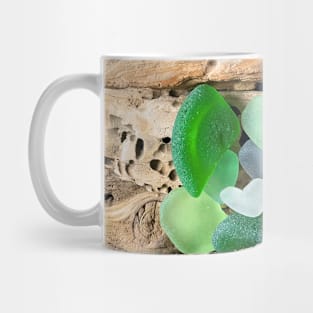 Seaglass and Driftwood with Heart Shaped Sea Glass Mug